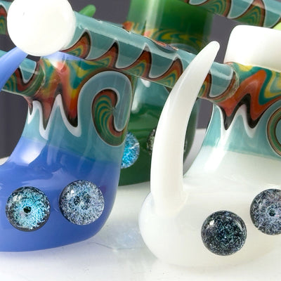 Crush Fang Bub Pipe w/Dual Galaxy Marbles (Various Colors) - Headshop.com