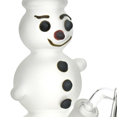 Frosted Snowman Glass Rig - 7" / 14mm F