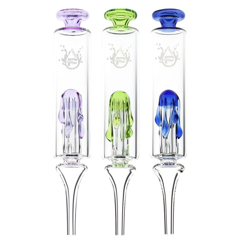 3CT BUNDLE - Pulsar Honey Drip Glass Dab Straw - 7.5" / Assorted Colors