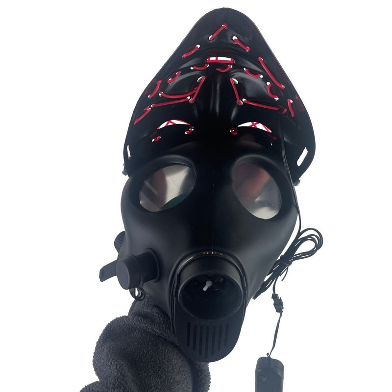 Light Up Black Plated Gas Mask Bong - Headshop.com