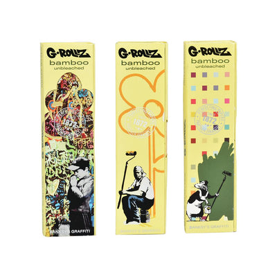 G-ROLLZ x Banksy's Graffiti Paper + Tips | 50pc | King Size | 24pk Display - Headshop.com