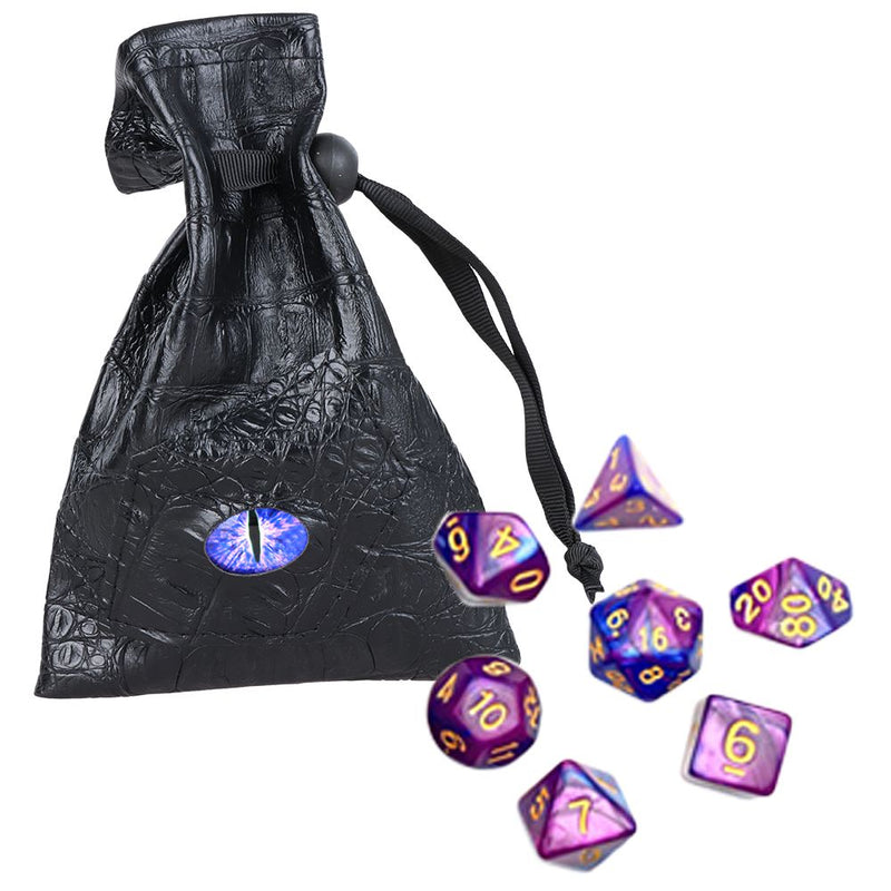 Dragon Eye Storage Pouch & Gaming Dice | 7pc Set