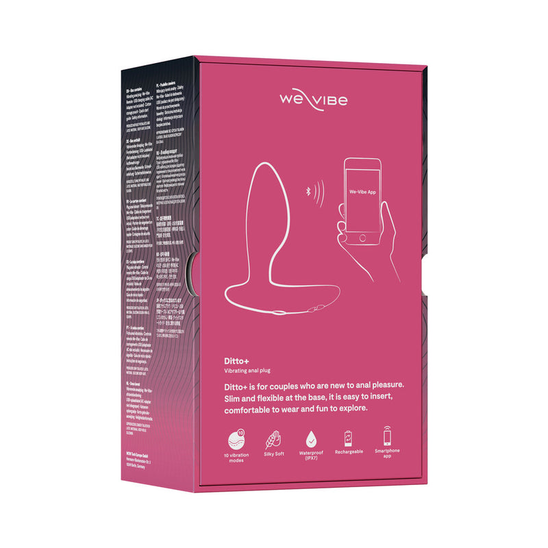 We-Vibe Ditto+ Rechargeable Remote-Controlled Silicone Vibrating Anal Plug Cosmic Pink