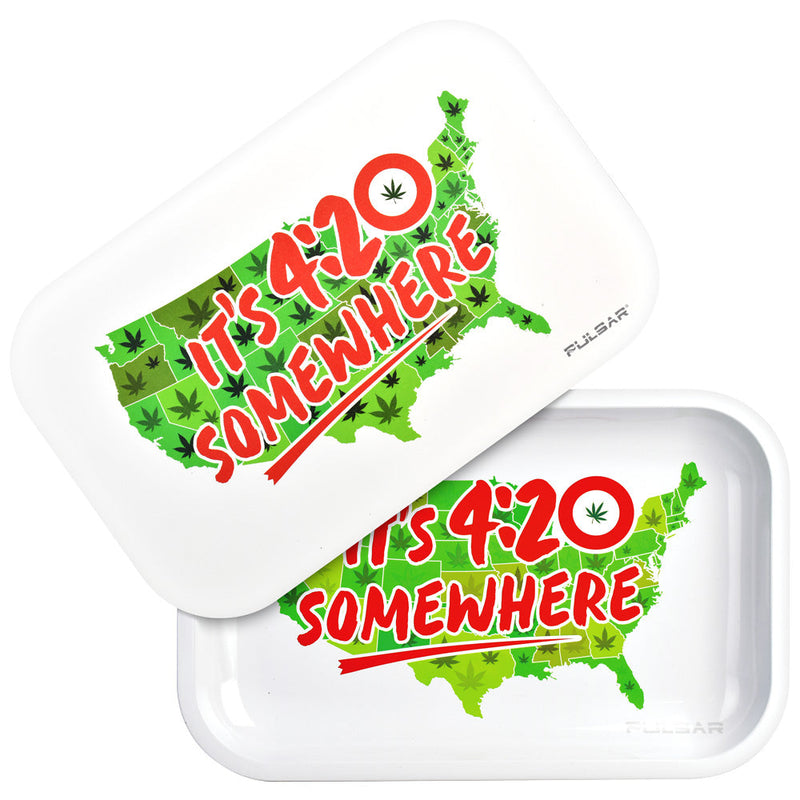 Pulsar Metal Rolling Tray w/ Lid | 420 Somewhere - Headshop.com