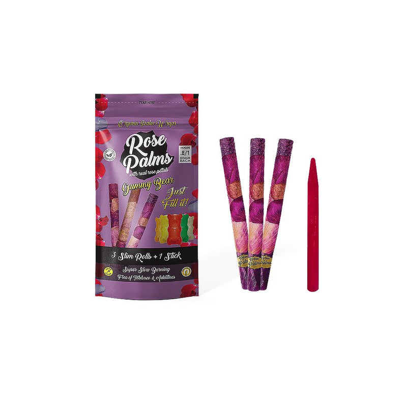 Rose Palms Rose Wraps | Slim | 3pc | 20pk - Headshop.com