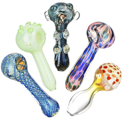 20CT BUNDLE - Future Shock Assortment Glass Spoon Pipes - 4.5" - 5.25" - Headshop.com