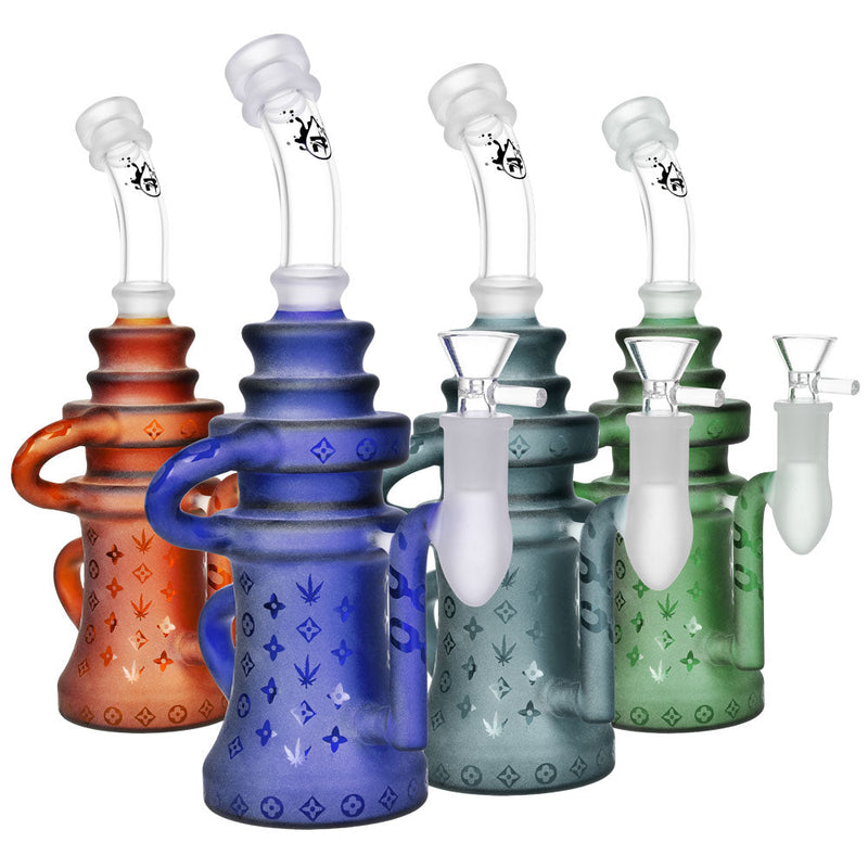 Pulsar Frosted Designer Recycler - 10.25"/14mm F/Colors Vary - Headshop.com