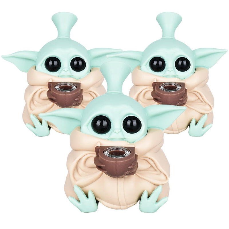 Baby Yoda Silicone Water Pipe - 4.5" 3ct - Headshop.com