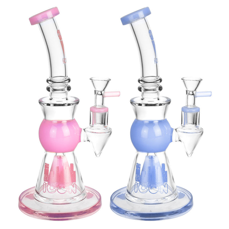 Diamond Glass Icon Spike Water Pipe - 9"/14mm F/Colors Vary - Headshop.com