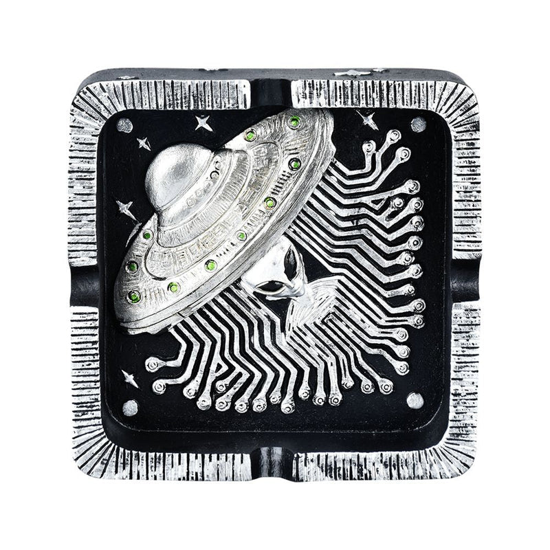 Alien Ship Circuit Polyresin Ashtray - 4.5"