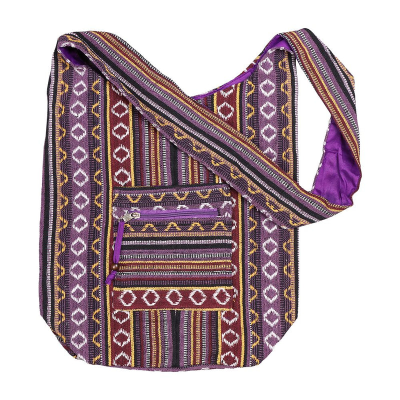 Threadheads Aztec Patchwork Shoulder Sling Bag - 14"x16" / Colors Vary