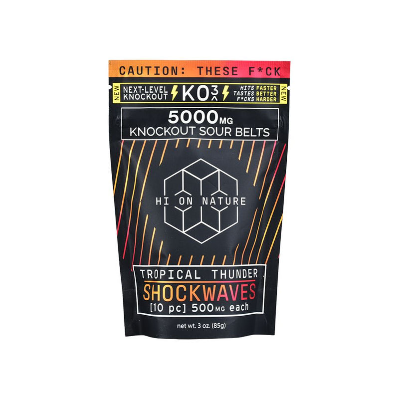 HI On Nature Shockwaves KO3 Blend Sour Belts | 5000mg | 10pc - Headshop.com