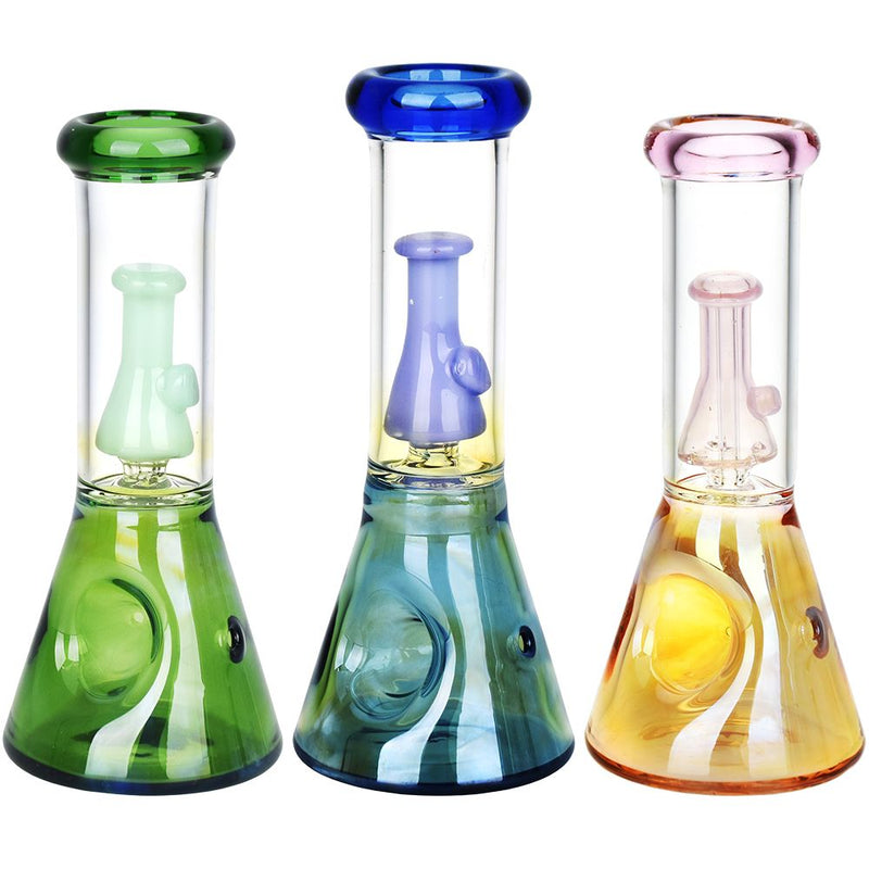 Beaker Perc Glass Hand Pipe - 6.5" / Colors Vary - Headshop.com