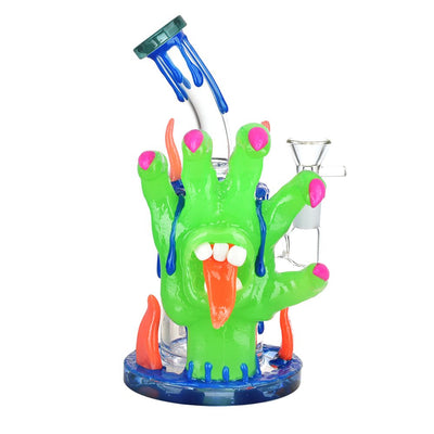 Reach Out And Taste The World Glow In The Dark Water Pipe - 8" / 14mm F - Headshop.com