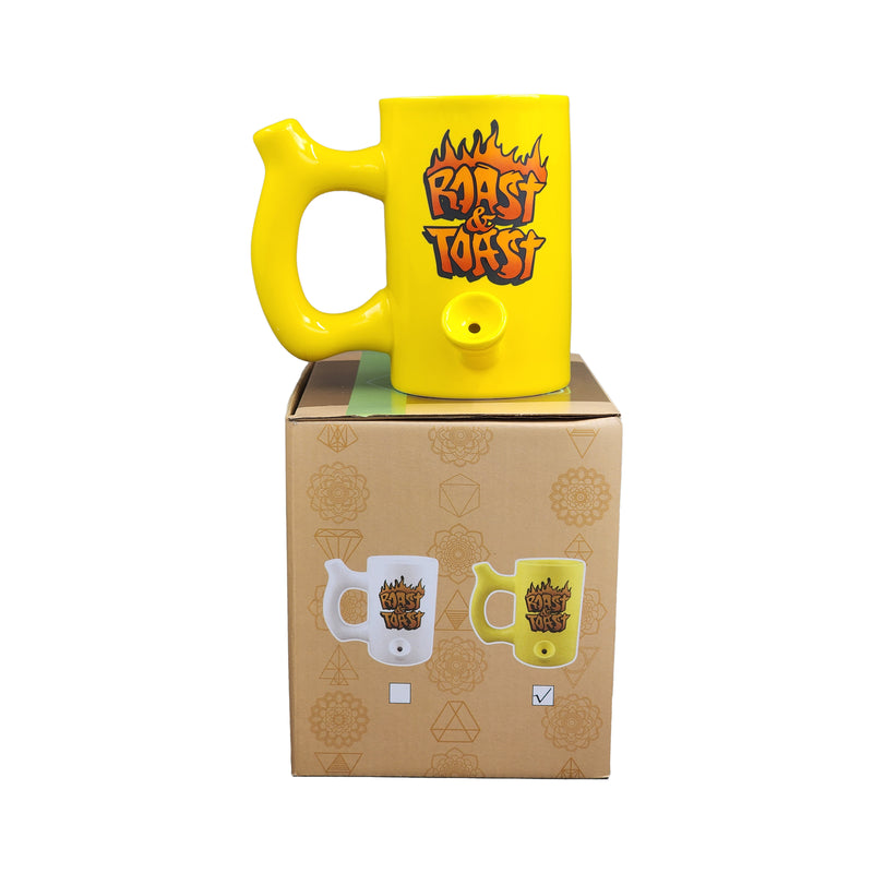 Yellow Roast & toast mug with flames - Headshop.com