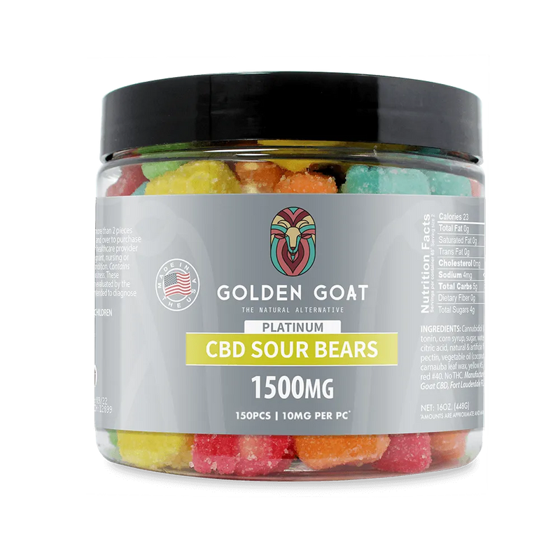 Platinum CBD Gummies 1500mg - Sour Bears - Headshop.com