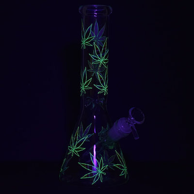 Turn On Your Hemp Lights Beaker Glass Water Pipe - 9.75"