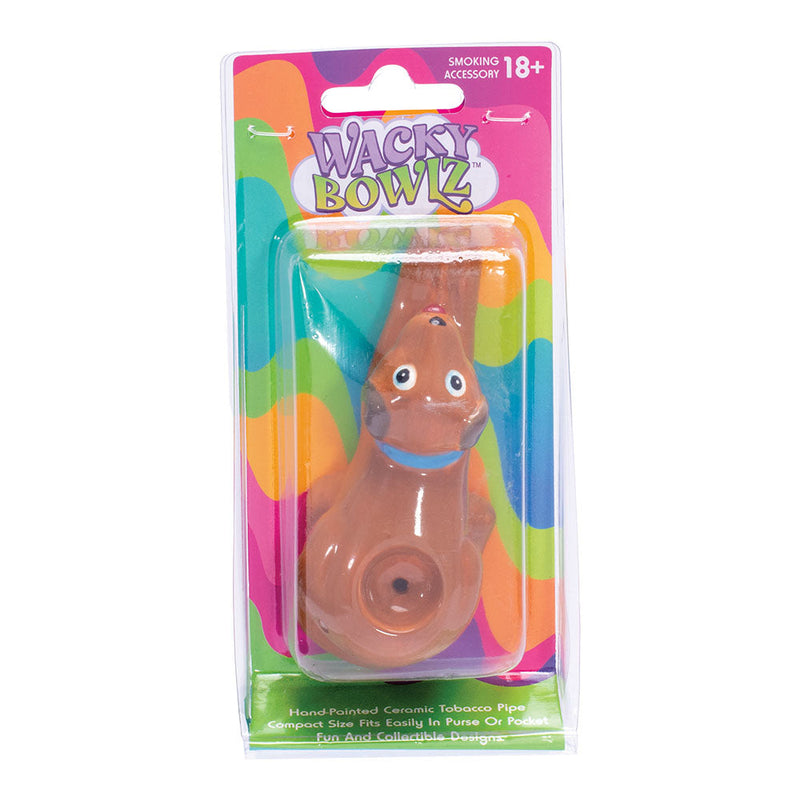 Wacky Bowlz Brown Dog Ceramic Pipe - 4.5" - Headshop.com