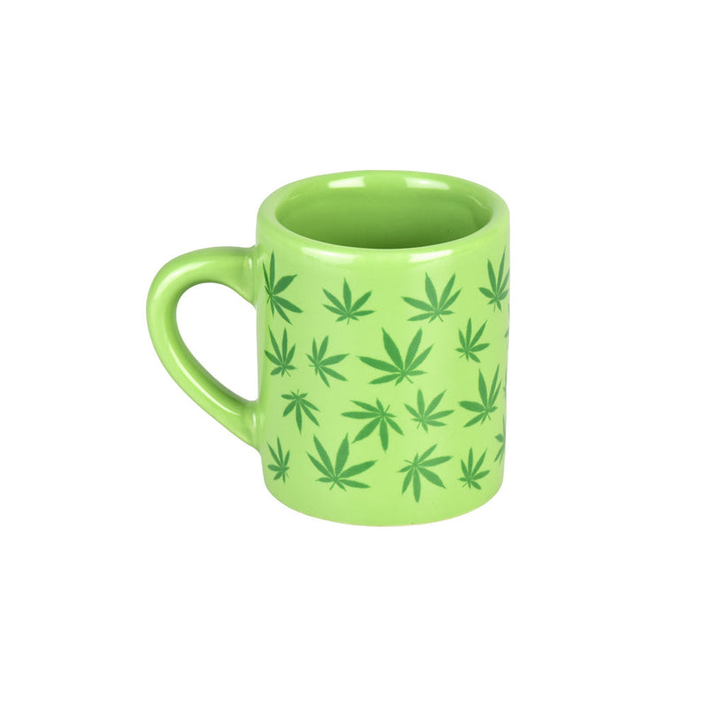 Hemp Leaf Mug Ceramic Shot Glass - 2oz - Headshop.com