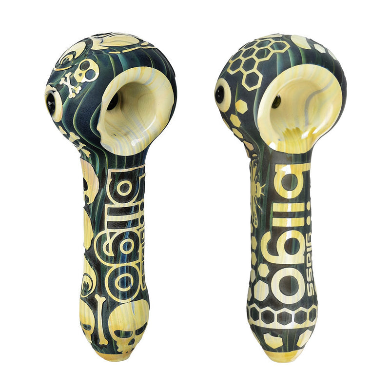 BIIGO Honeycomb In Relief Spoon Pipe - 4.5" - Headshop.com