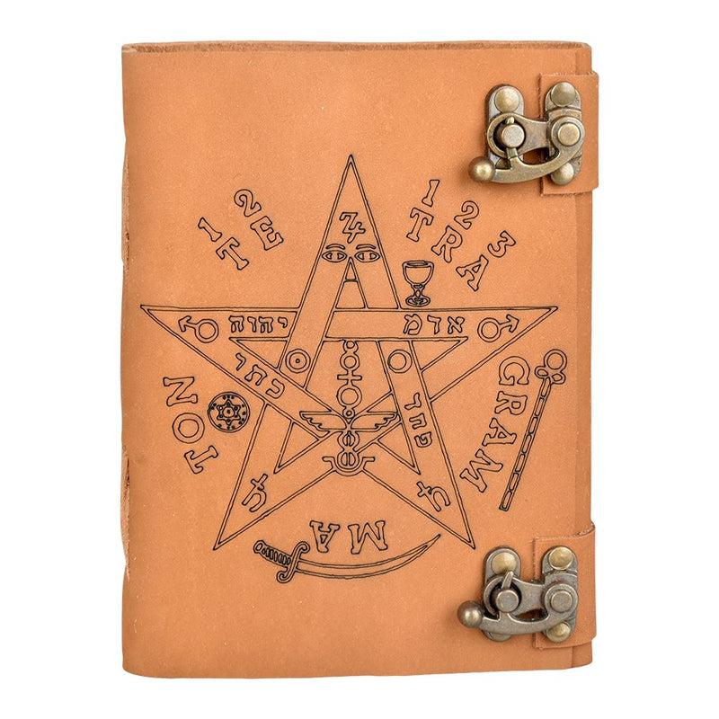 Tetragrammation Print Leather Journal - 5"x7"