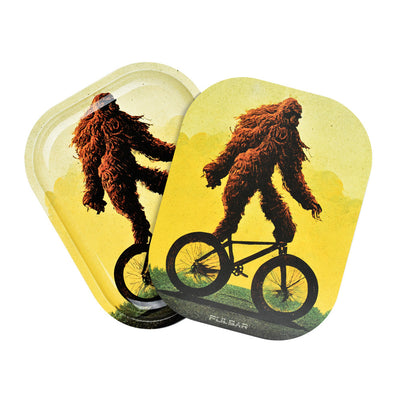 Pulsar Mini Metal Rolling Tray w/ Lid - Bigfoot Stole My Bike / 7"x5.5" - Headshop.com