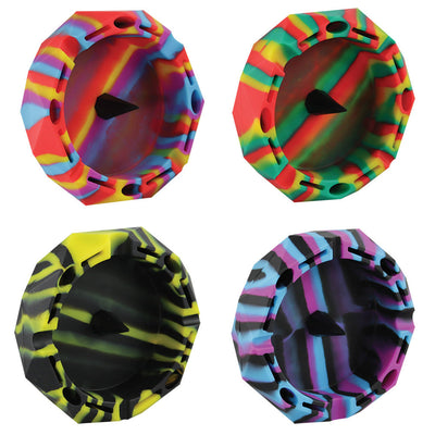 Diamond Colorful Silicone Ashtray - 5" / Colors Vary - Headshop.com