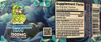 JGO CBD Blue Raspberry Puffs, 1500 mg, 30 ct (THC FREE) - Headshop.com