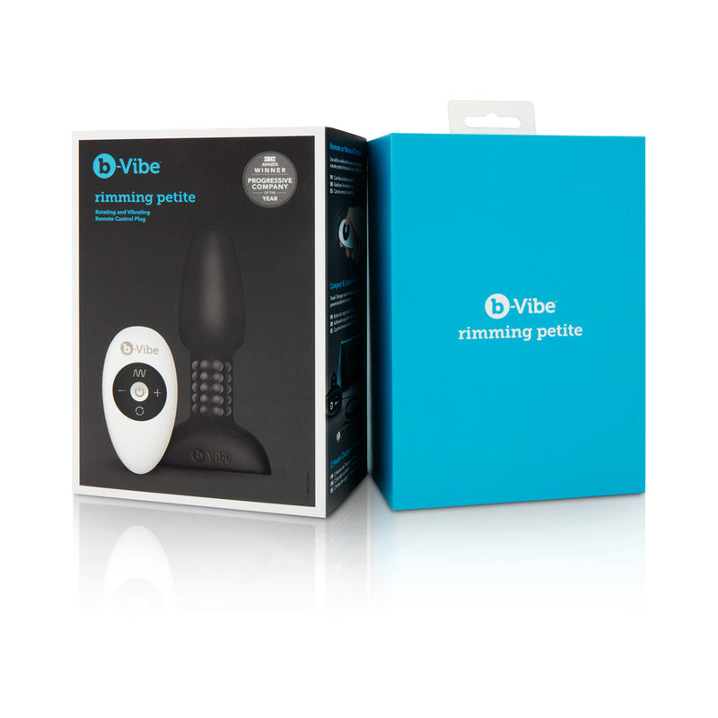 b-Vibe Rimming Petite Rotating and Vibrating Remote Control Plug Black