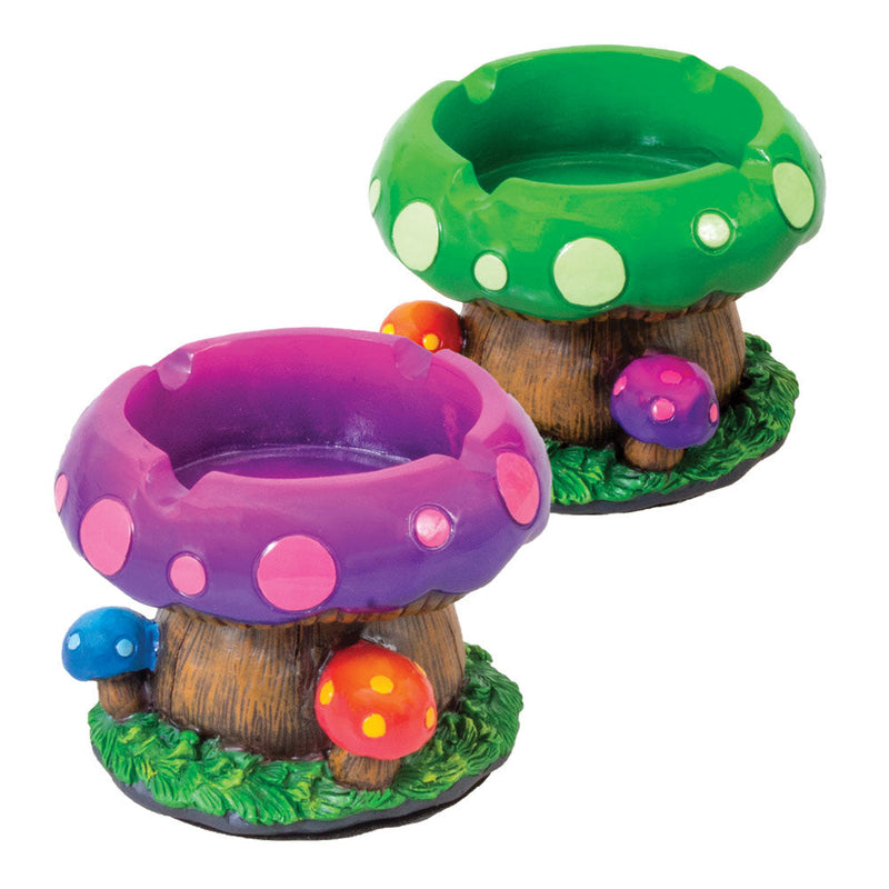 Fujima Fairytale Mushroom Ashtray - 3.5"/Asst - 4PC DISP - Headshop.com