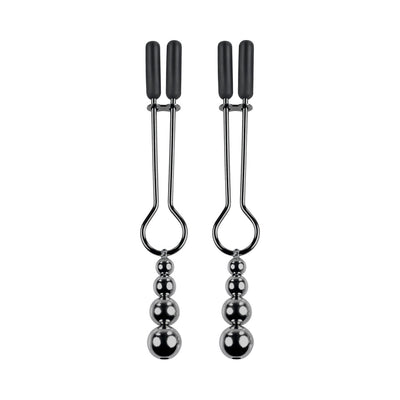 Selopa Beaded Nipple Clamps Stainless Steel Black Chrome