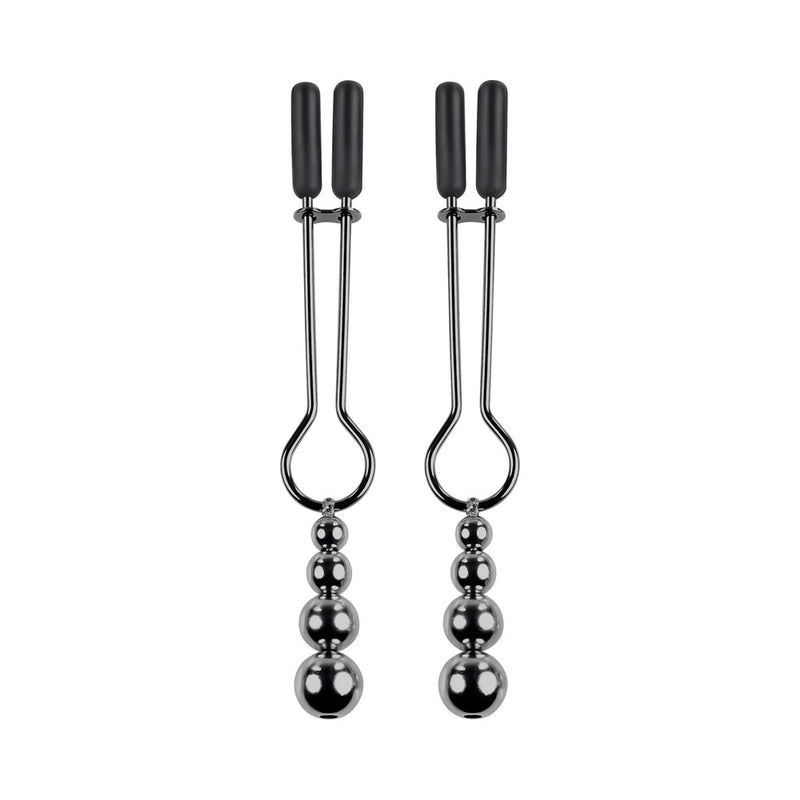 Selopa Beaded Nipple Clamps Stainless Steel Black Chrome