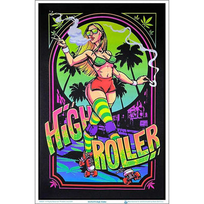 High Roller Girl Flocked Blacklight Poster - 23"x35"