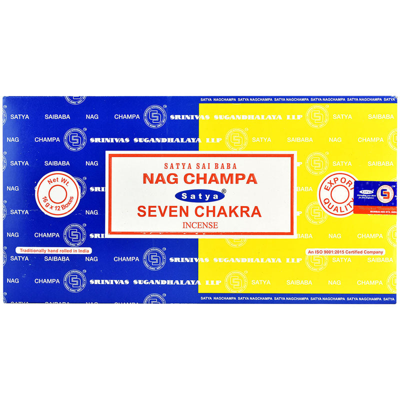 Satya Incense Nag Champa Combo Pack - 16g  12PC - - Headshop.com