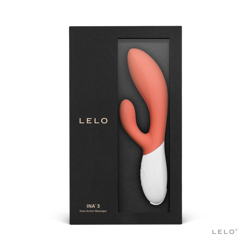 LELO INA 3 Rechargeable Dual Stimulator Coral Red