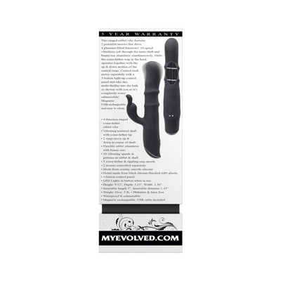 Evolved Ringmaster Rechargeable Dual Stim Vibe Silicone Black