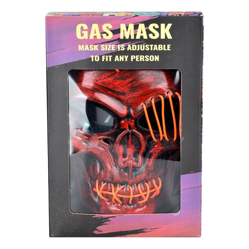 Scary Skull Light Up Gas Mask & Acrylic Water Pipe - 8" - Headshop.com