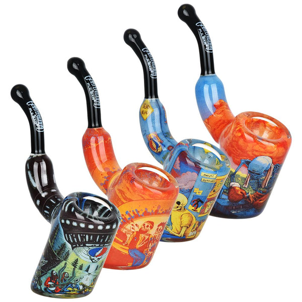 Grateful Dead x Pulsar Inside Print Bent Sherlock Pipe | 4"