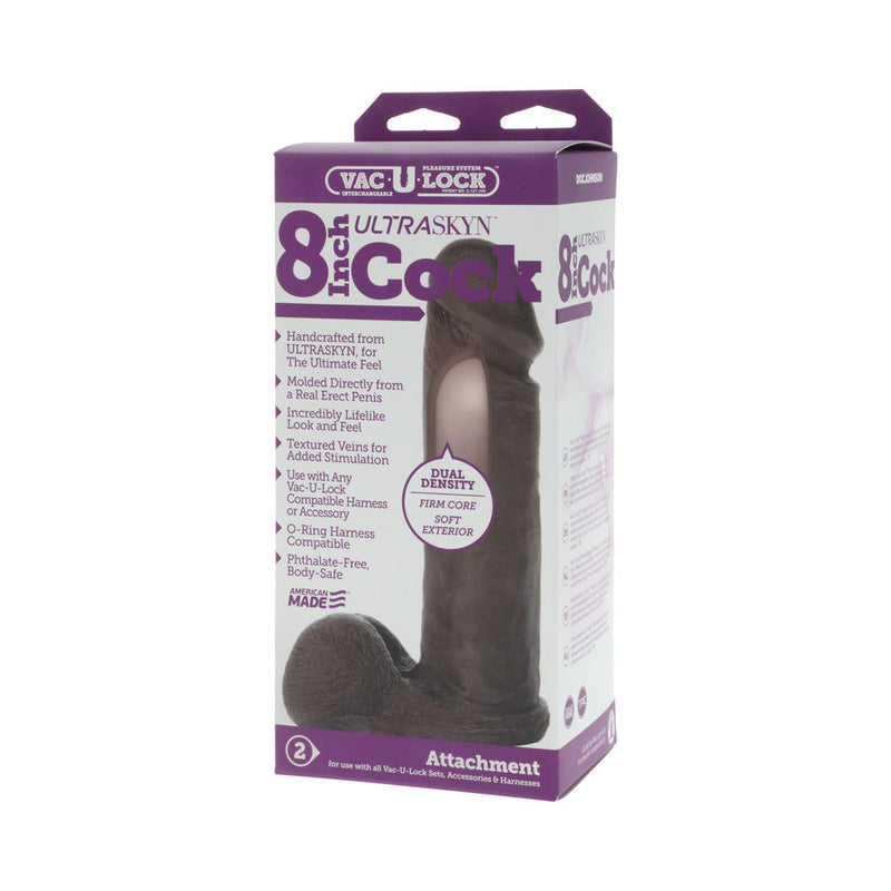 Vac-U-Lock - 8-Inch ULTRASKYN Cock Black