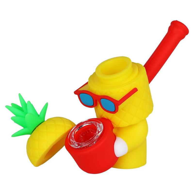 Cool Guy Pineapple Secret Stash Silicone Hand Pipe - 4"