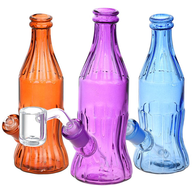 Old School Soda Bottle Glass Dab Rig - 5.75" / 14mm F / Colors Vary - Headshop.com