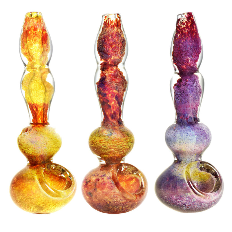 Warped Desires Fritted Deco Glass Hand Pipe - 5"/Colors Vary - Headshop.com