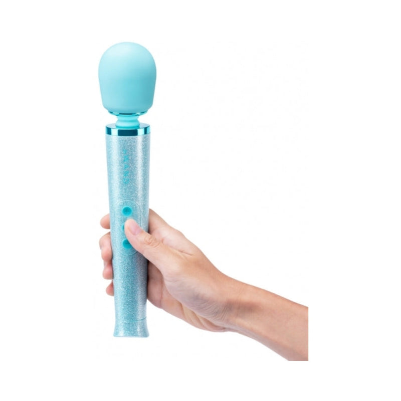 Le Wand All That Glimmers Petite Rechargeable Vibrating Massager Special Edition Set Light Blue