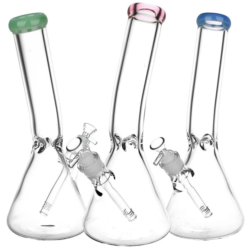 Classic Bent Neck Beaker Glass Water Pipe | 14mm F | Colors Vary - Headshop.com