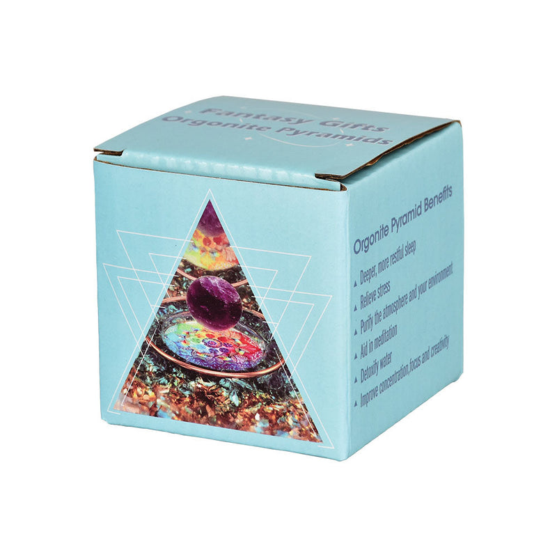 Purple Globe Orgonite Pyramid - 2.5" - Headshop.com