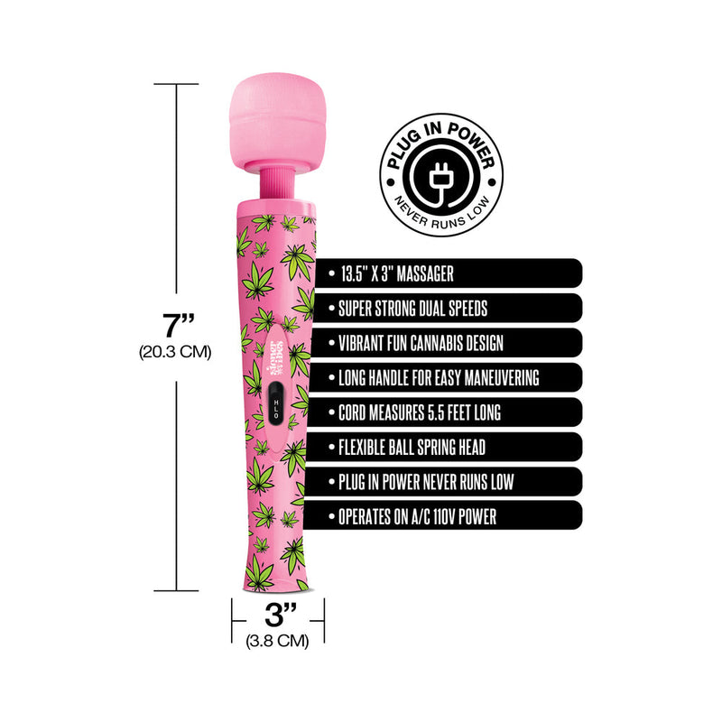 Stoner Vibes Wacky Weed Wand Massager Pink Kush - Headshop.com