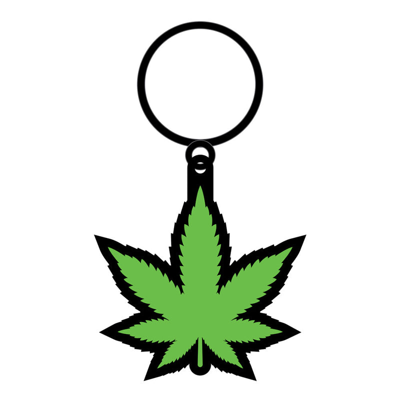 Weed Keychain Green Marijuana Leaf