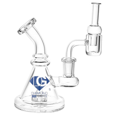 Diamond Glass Mini Coil Dab Rig - 4.75" / 14mm F - Headshop.com