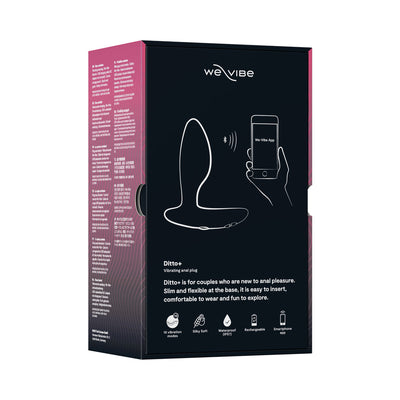 We-Vibe Ditto+ Rechargeable Remote-Controlled Silicone Vibrating Anal Plug Satin Black