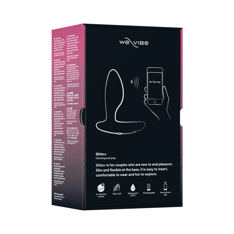 We-Vibe Ditto+ Rechargeable Remote-Controlled Silicone Vibrating Anal Plug Satin Black